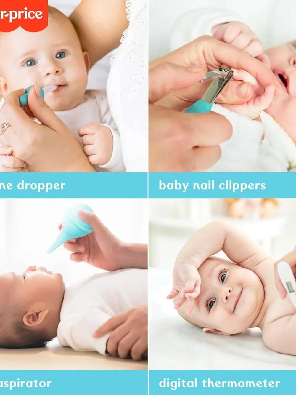 Fisher-Price 6-Piece Baby Healthcare Kit, Newborn Essentials